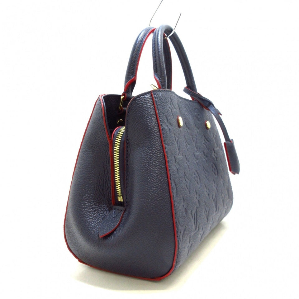 Louis Vuitton Montaigne BB Empreinte Leather Handbag Marine Rouge