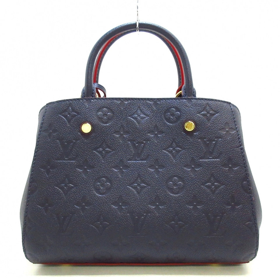 Louis Vuitton Montaigne BB Empreinte Leather Handbag Marine Rouge
