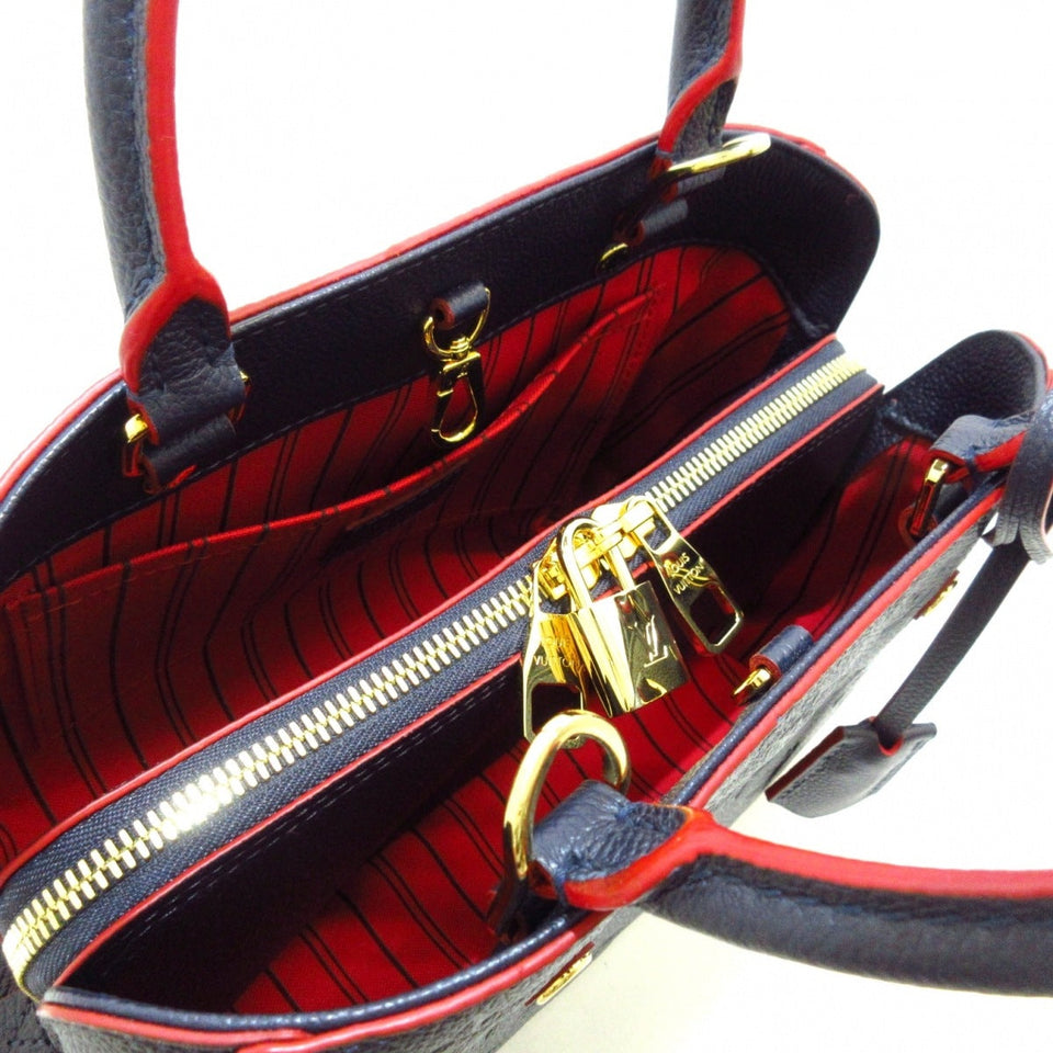 Louis Vuitton Montaigne BB Empreinte Leather Handbag Marine Rouge
