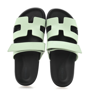 Hermes Epsom Womens Chypre Sandals 40 Vert Jade