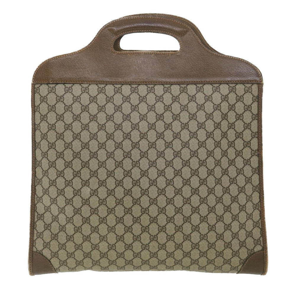 Gucci GG Canvas Web Sherry Line Hand Bag PVC Leather Beige Red Green 37344