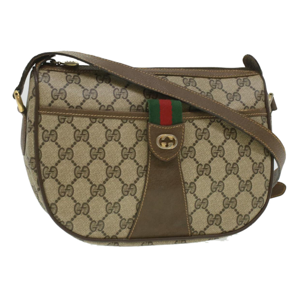 Gucci GG Canvas Web Sherry Line Shoulder Bag Beige Red Green 8902032 37565