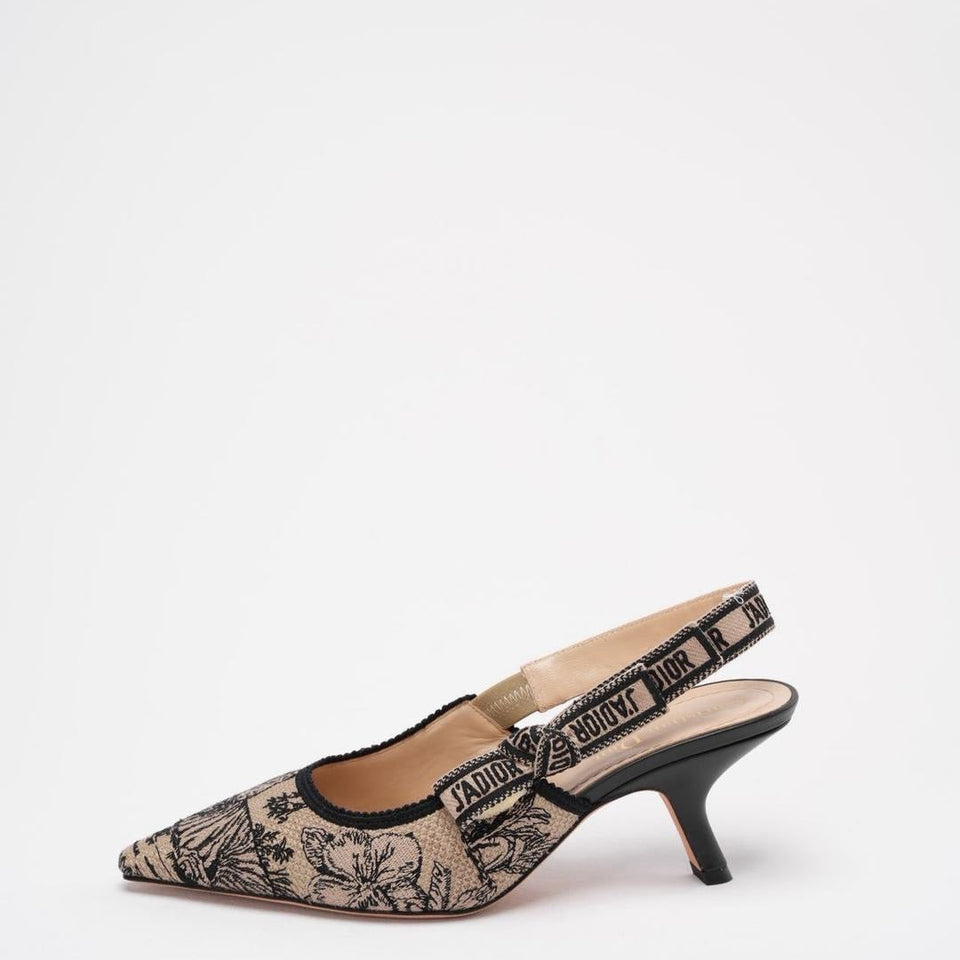 Christian Dior Toile De Jouy J'ADior Pumps 38 Hazelnut Black