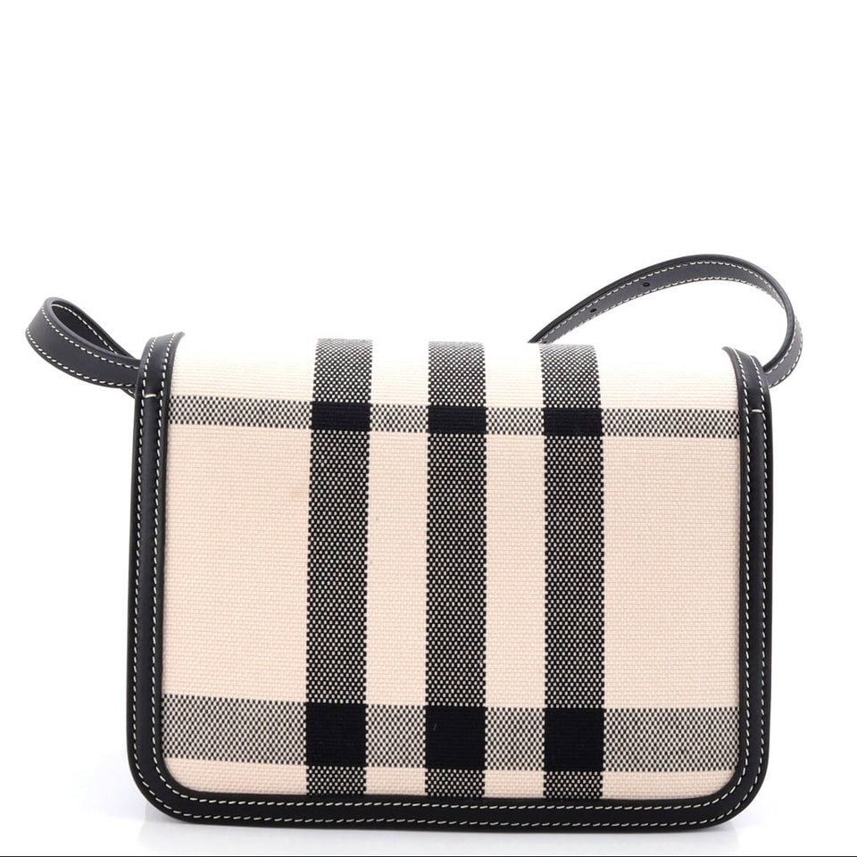 Burberry TB Flap Small Check Canvas Bag in Black – Bags Junction