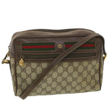 Gucci GG Canvas Web Sherry Line Shoulder Bag Beige Red Green 001.113 37792