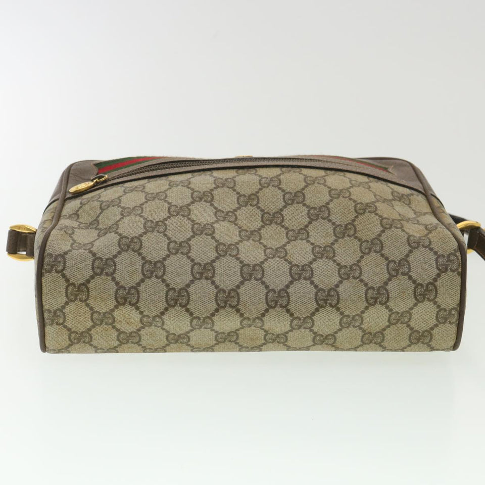 Gucci GG Canvas Web Sherry Line Shoulder Bag Beige Red Green 001.113 37792