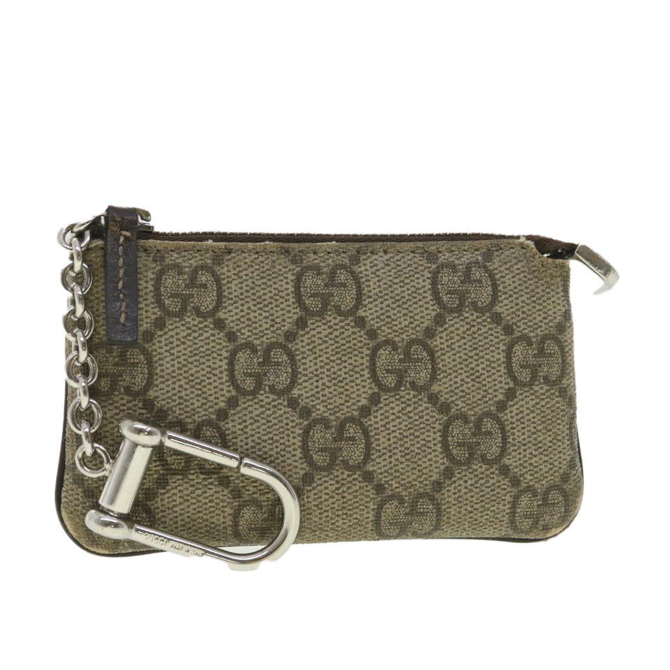 Gucci GG Canvas Coin Purse PVC Leather Beige 233183 37806