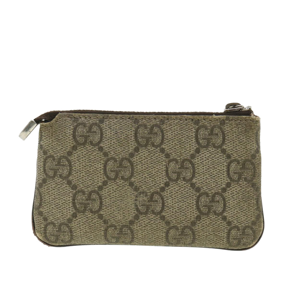 Gucci GG Canvas Coin Purse PVC Leather Beige 233183 37806