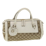 Gucci GG Canvas Hand Bag Beige White 189825 37810