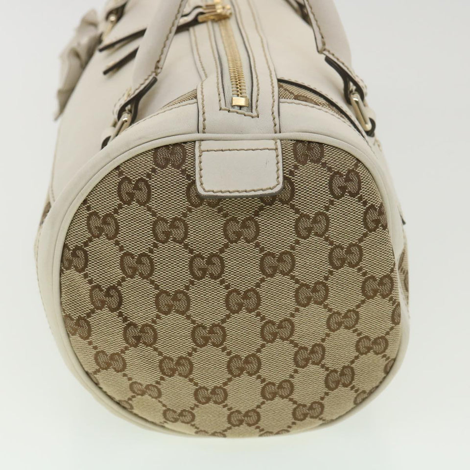 Gucci GG Canvas Hand Bag Beige White 189825 37810