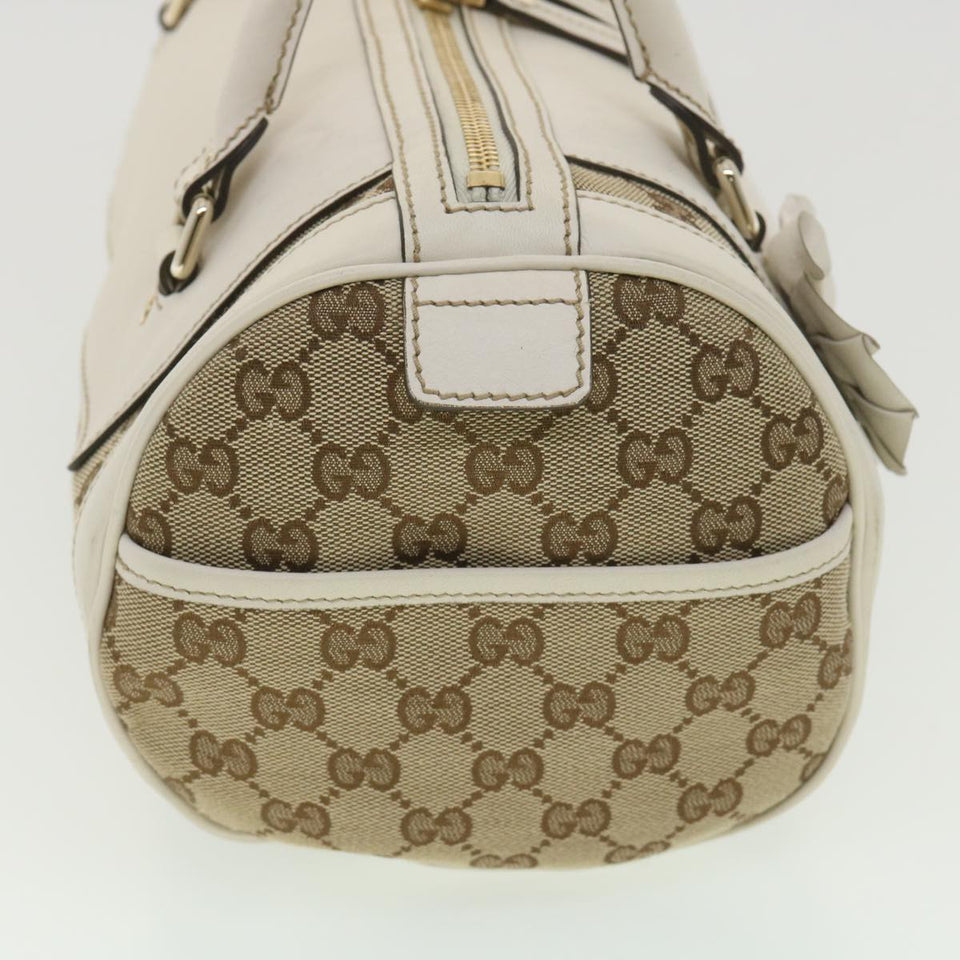 Gucci GG Canvas Hand Bag Beige White 189825 37810