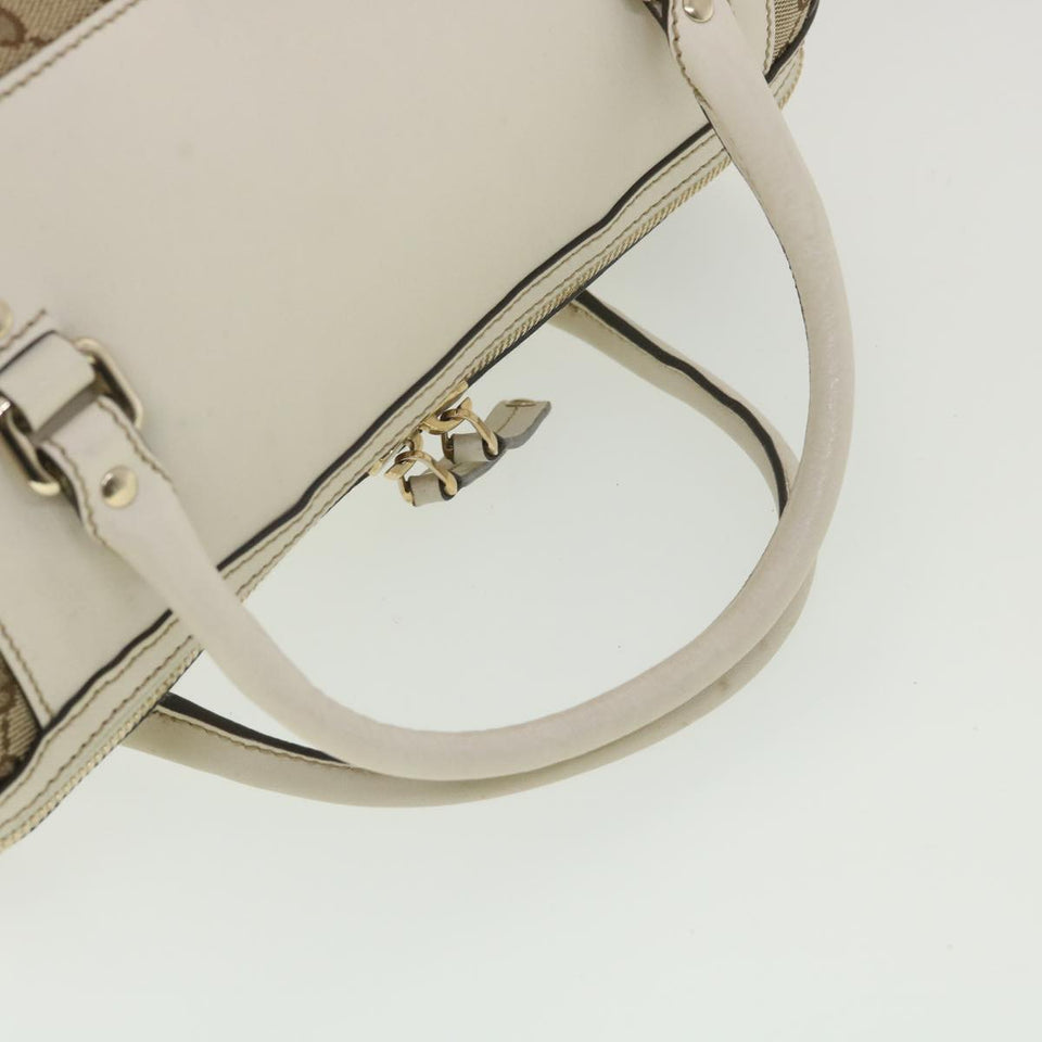 Gucci GG Canvas Hand Bag Beige White 189825 37810