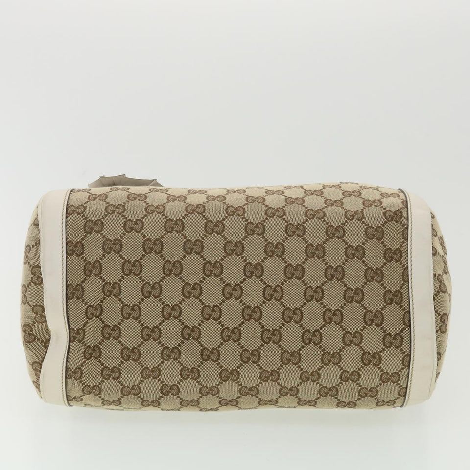 Gucci GG Canvas Hand Bag Beige White 189825 37810