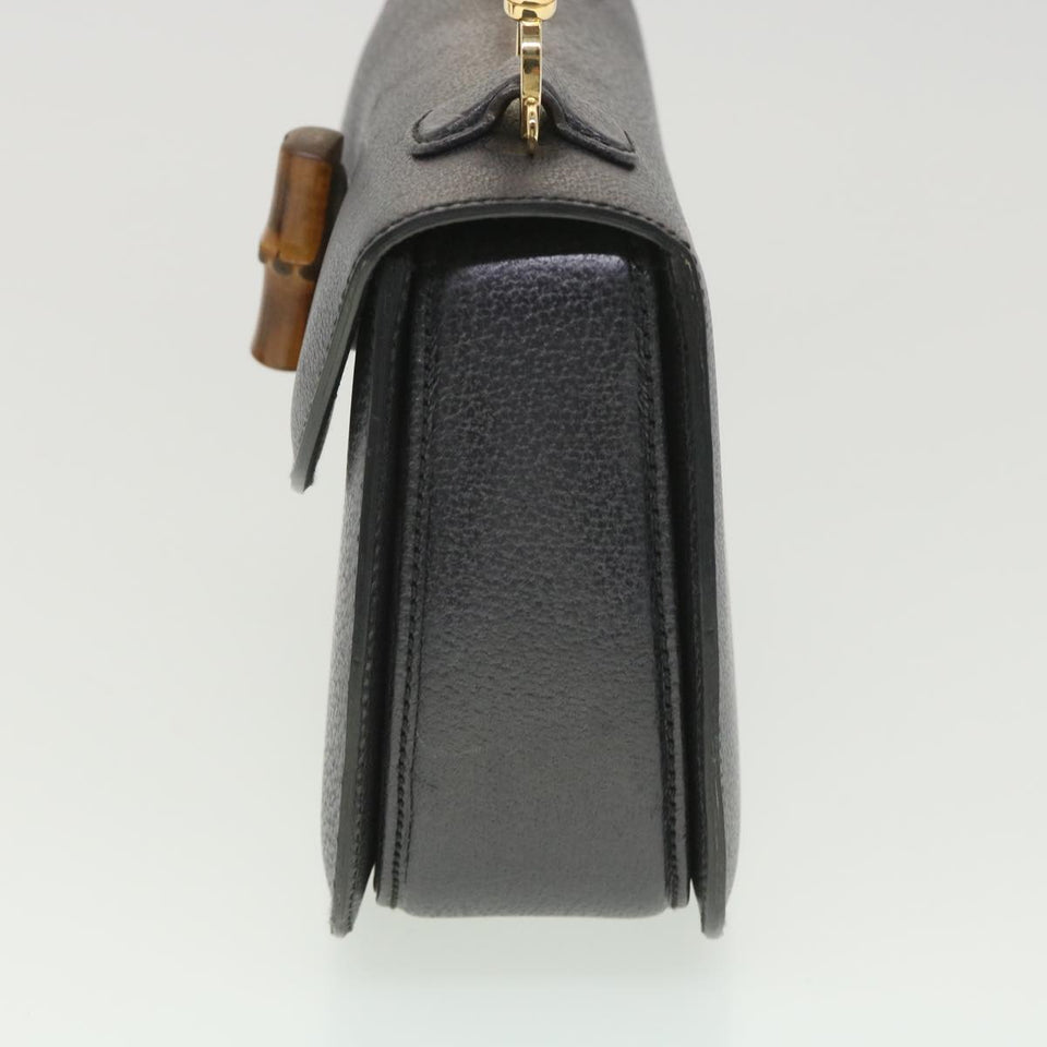 Gucci Bamboo Hand Bag Leather Gray 000.926.0633 37969
