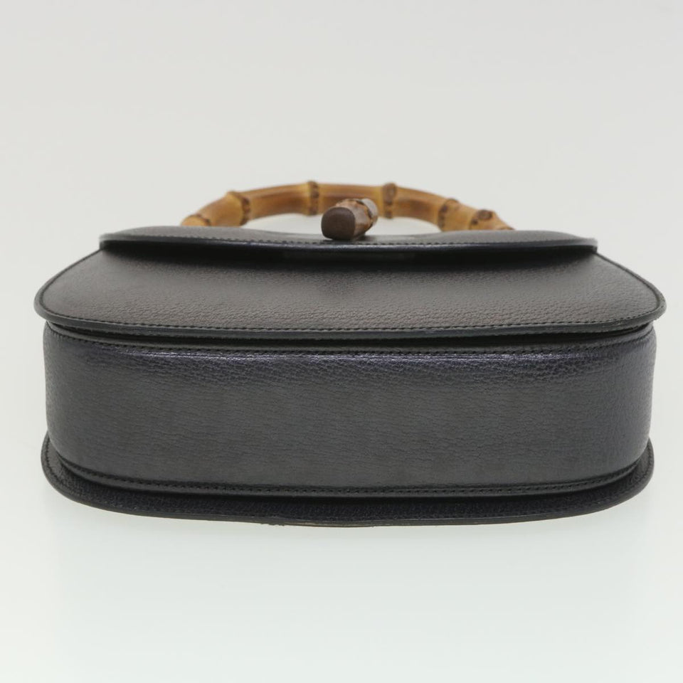 Gucci Bamboo Hand Bag Leather Gray 000.926.0633 37969