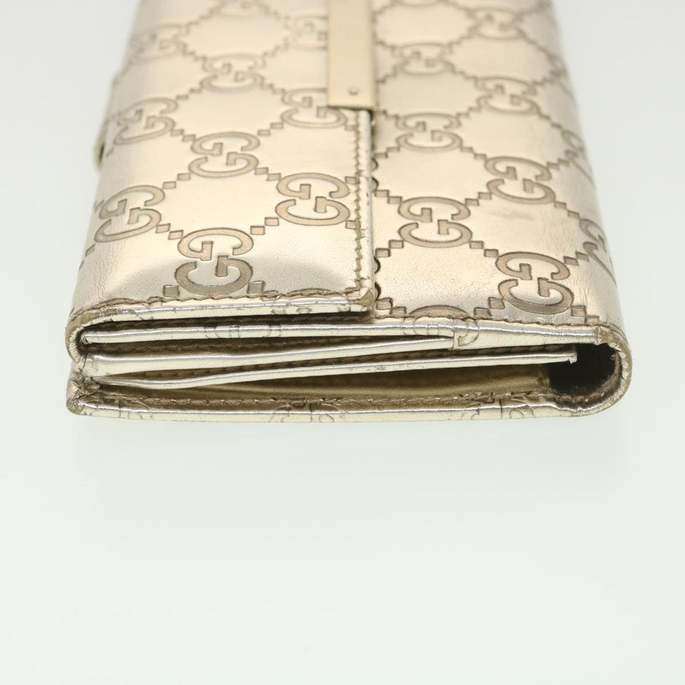 Gucci GG Canvas Guccissima Long Wallet Silver 112715 37982