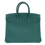 Hermes25cm Birkin Malachite Togo Leather Gold Hardware