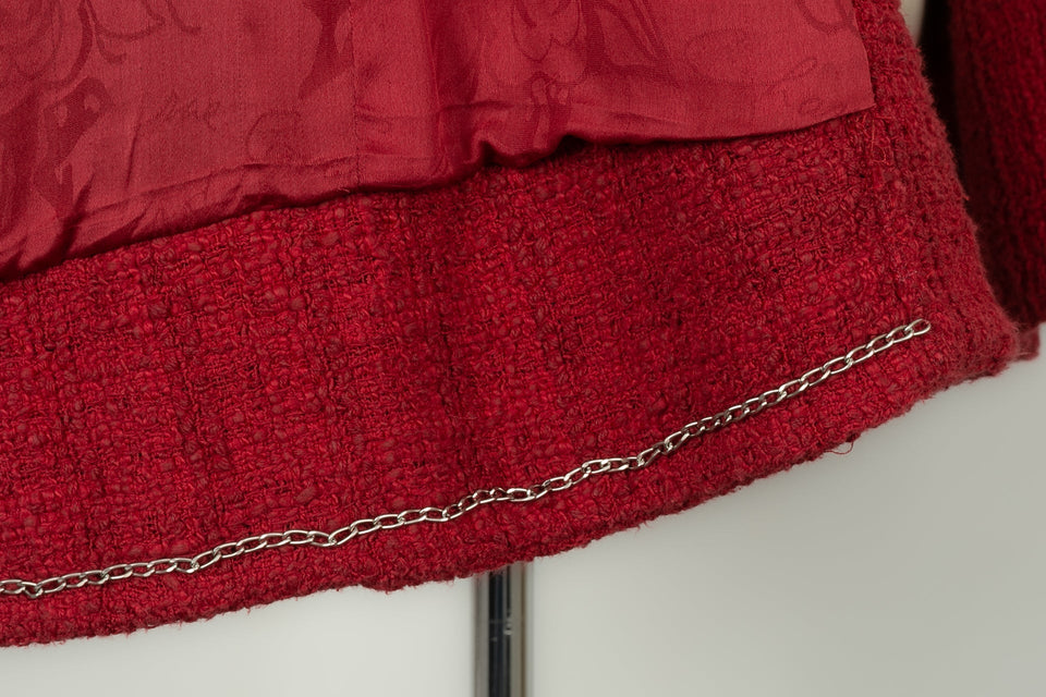 Chanel Red Tweed Jacket – Cotton & Silk Lining | Bags Junction