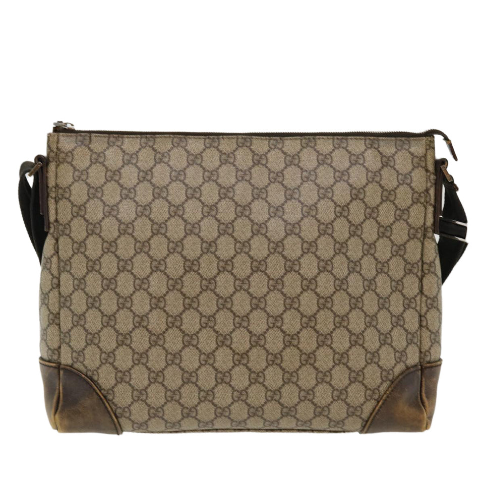 Gucci GG Canvas Shoulder Bag PVC Leather Beige 110054 38039