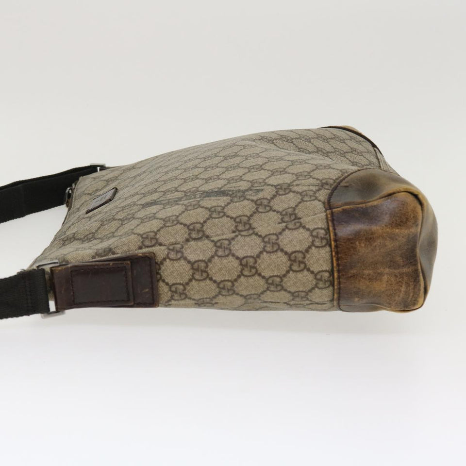 Gucci GG Canvas Shoulder Bag PVC Leather Beige 110054 38039