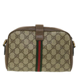 Gucci GG Canvas Web Sherry Line Shoulder Bag Beige Red 89.02.055 38051