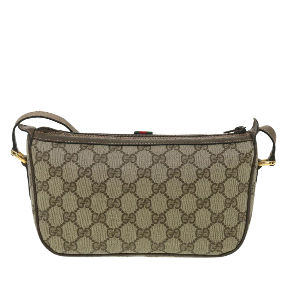 Gucci GG Canvas Web Sherry Line Shoulder Bag Beige Red 89 02 054 38094