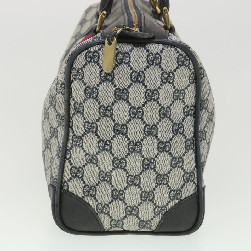 Gucci GG Canvas Sherry Line Boston Bag PVC Leather Gray Red Navy 38098