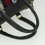 Gucci GG Canvas Sherry Line Boston Bag PVC Leather Gray Red Navy 38098