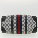 Gucci GG Canvas Sherry Line Boston Bag PVC Leather Gray Red Navy 38098