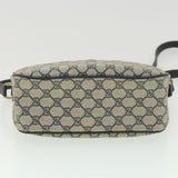 Gucci GG Canvas Shoulder Bag PVC Leather Gray Navy 001 115 6106 38113