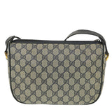 Gucci GG Canvas Shoulder Bag PVC Leather Gray Navy 001 115 6106 38113