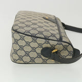 Gucci GG Canvas Shoulder Bag PVC Leather Gray Navy 001 115 6106 38113
