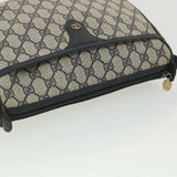 Gucci GG Canvas Shoulder Bag PVC Leather Gray Navy 001 115 6106 38113