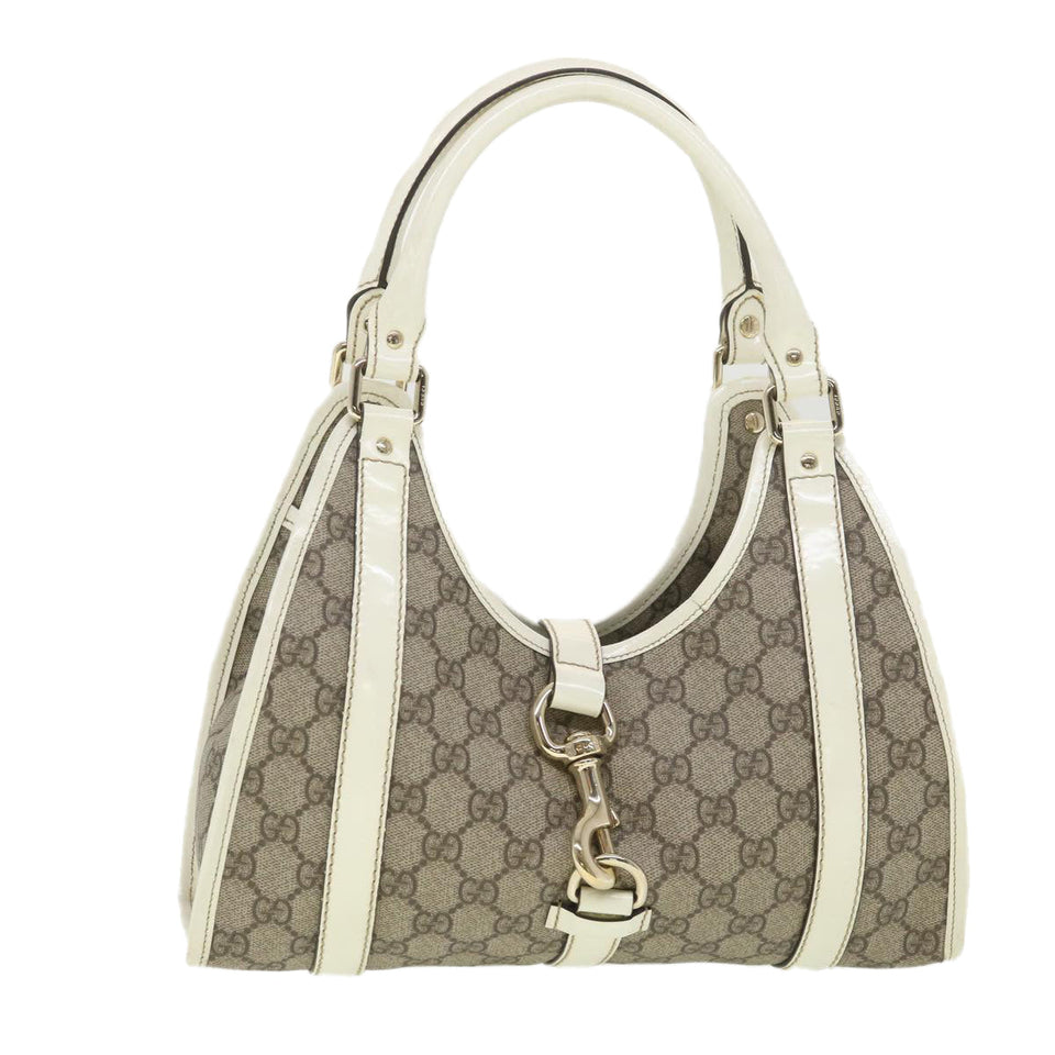 Gucci GG Supreme Hand Bag PVC Leather Beige 203495 38280