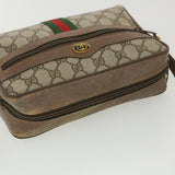 Gucci GG Canvas Web Sherry Line Shoulder Bag Beige Red 98 02 004 38305