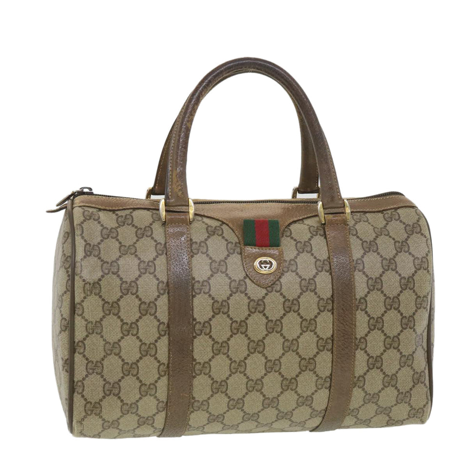 Gucci GG Canvas Web Sherry Line Boston Bag Beige Red Green 40.02.007 38308