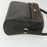 Gucci GG Canvas Web Sherry Line Shoulder Bag Black Red 119.02.088 38314