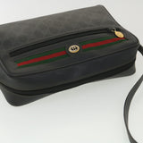 Gucci GG Canvas Web Sherry Line Shoulder Bag Black Red 119.02.088 38314