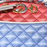 Gucci Shoulder Bag Lamb Skin Red Blue 534951 38345