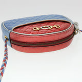 Gucci Shoulder Bag Lamb Skin Red Blue 534951 38345
