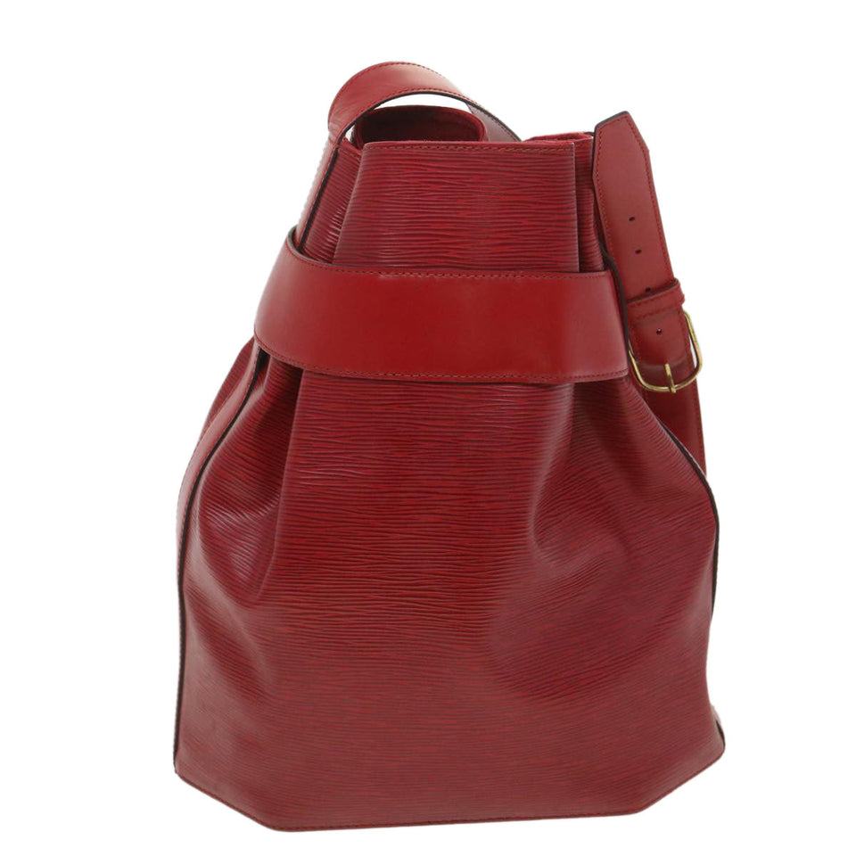 Louis Vuitton Epi Sac Depaule PM Shoulder Bag Red LV Auth