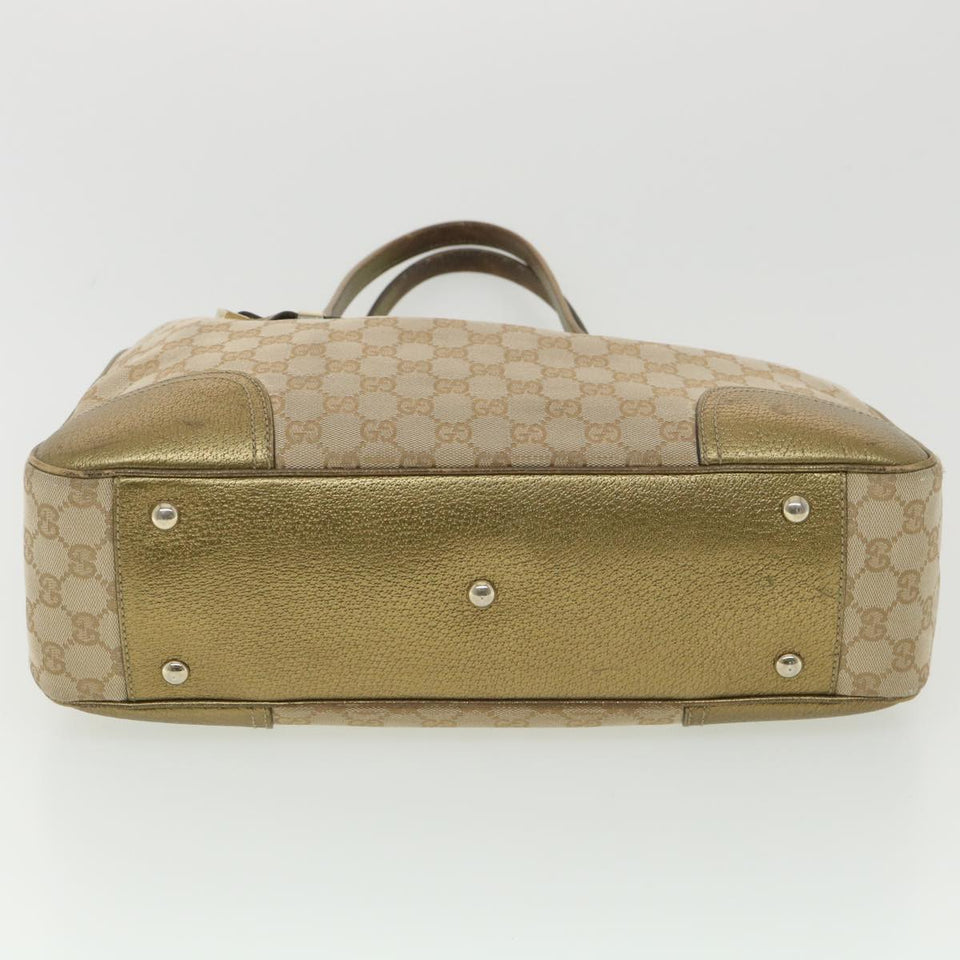 Gucci GG Canvas Shoulder Bag Beige Gold 163805 38395
