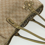 Gucci GG Canvas Shoulder Bag Beige Gold 163805 38395