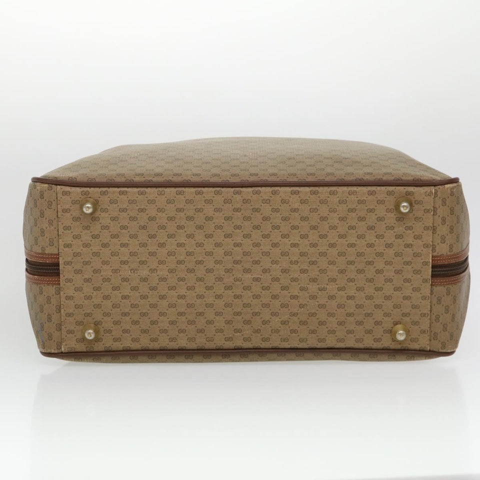 Gucci Web Sherry Line Micro GG Canvas Boston Bag PVC Leather Brown 38417