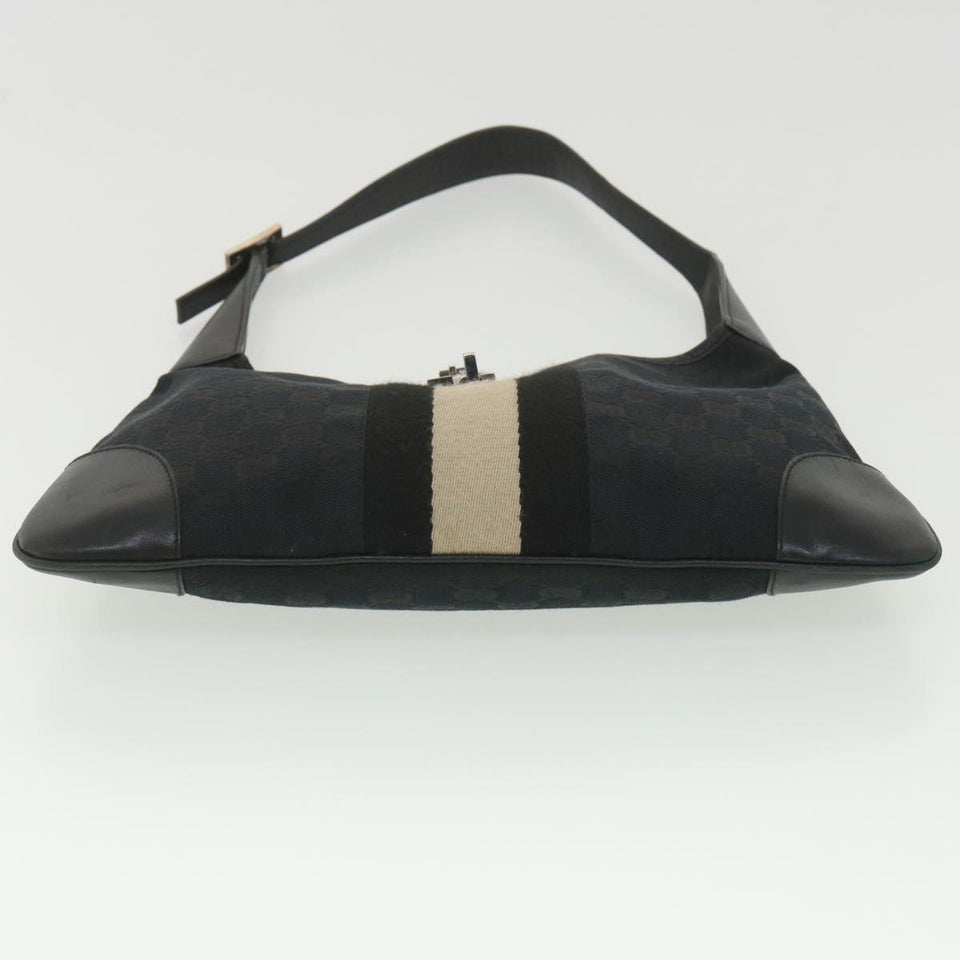 Gucci GG Canvas Sherry Line Jackie Shoulder Bag Black Beige 4057 38433