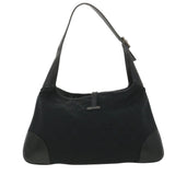 Gucci GG Canvas Sherry Line Jackie Shoulder Bag Black Beige 4057 38433