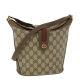 Gucci GG Canvas Web Sherry Line Shoulder Bag Beige Red 40.02.081 38486