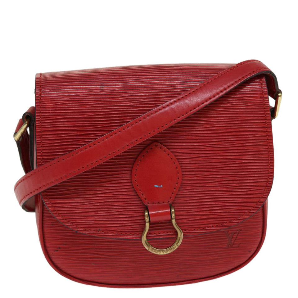 Louis Vuitton Epi Saint Cloud PM Shoulder Bag Red LV Auth