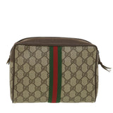 Gucci GG Canvas Web Sherry Line Clutch Bag Beige Red Green 156.01.012 38638