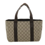 Gucci GG Canvas Hand Bag PVC Leather Beige 141976 38817
